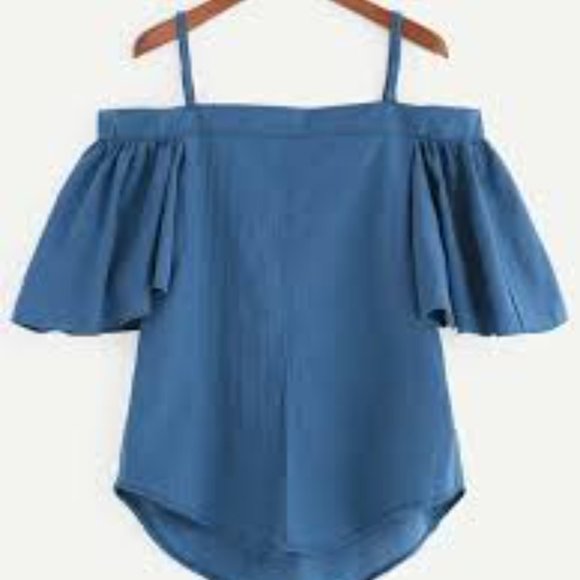 1250C Tencel off the shoulder top sz S - Picture 1 of 7